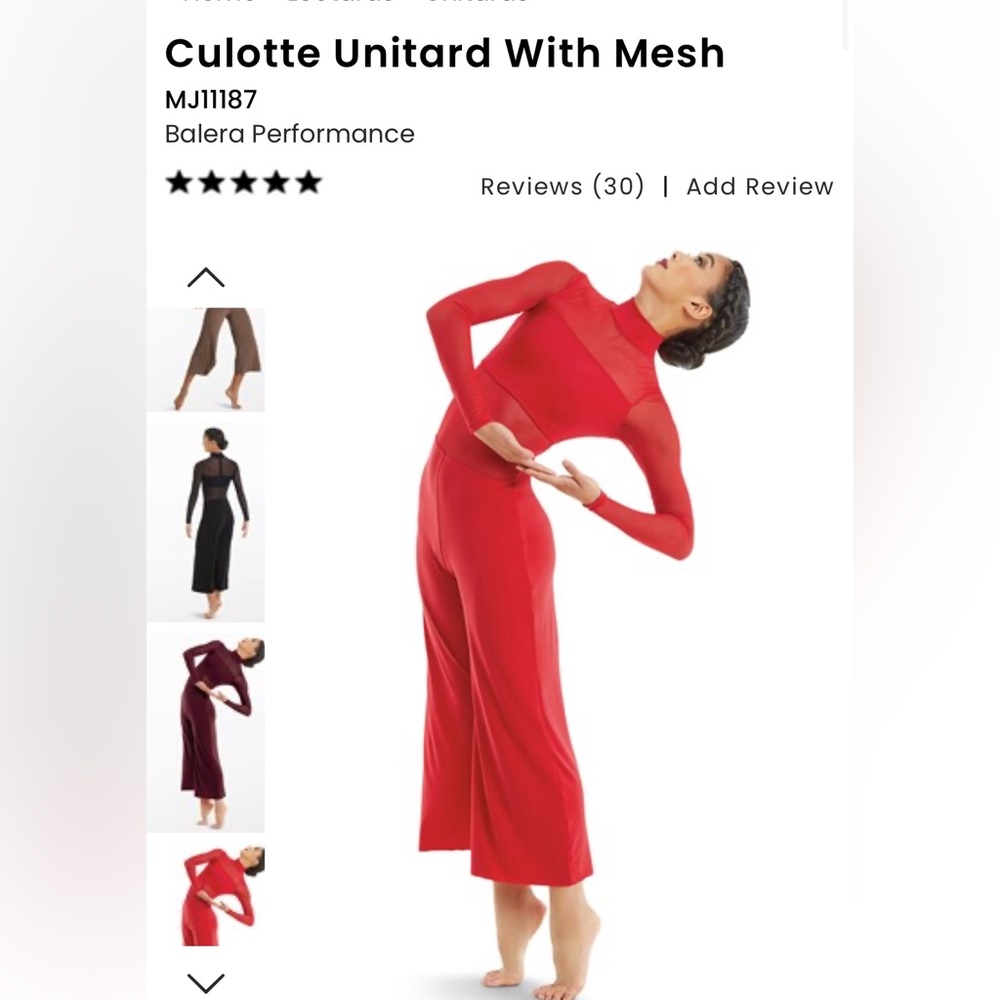 Dance costume. Red unitard never worn